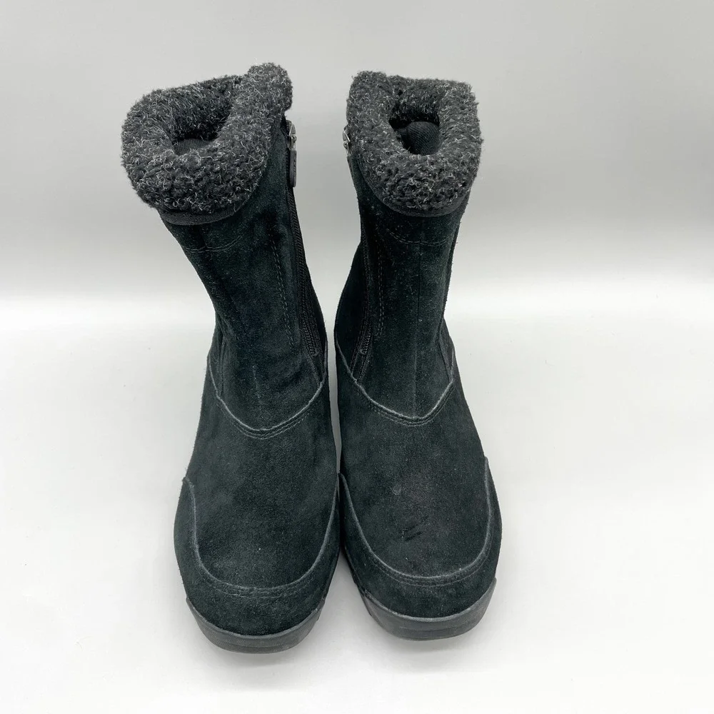 Sorel Womens 9 Waterfall Winter Boots Black Suede Waterproof Gorpcore Snow